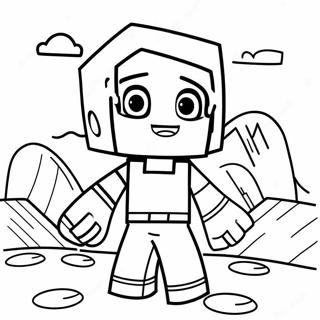 Happy Minecraft Villager Coloring Page | Minecraft Villager 塗色頁