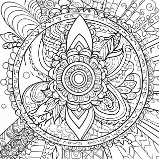 Abstract Relaxation Mandala Coloring Page | Abstract Relaxation for Adults 塗色頁
