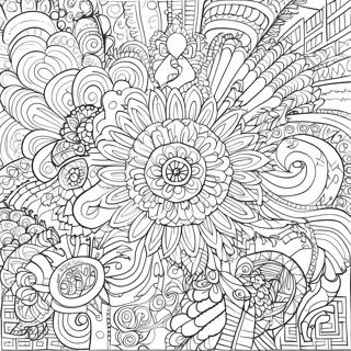 Intricate Abstract Patterns Coloring Page | Abstract Relaxation for Adults 塗色頁