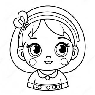 Adorable Kawaii Girl with Big Eyes Coloring Page | Easy Kawaii Girl 塗色頁