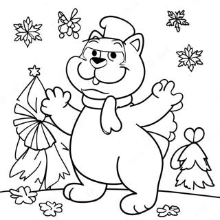 Garfield Christmas Coloring Page | Garfield Christmas 塗色頁