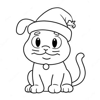 Garfield with Santa Hat Coloring Page | Garfield Christmas 塗色頁