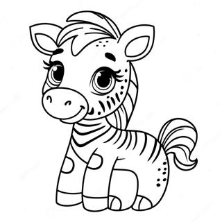 Cute Baby Zebra Coloring Page