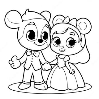 Cute Disney Couples Valentines Coloring Page | Disney Valentines 塗色頁