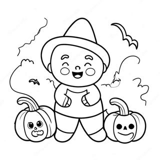 Cute Halloween Trick or Treat Coloring Page | Trick or Treat Cute Halloween 塗色頁