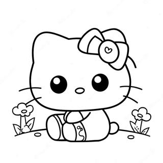 Cute Zombie Hello Kitty Coloring Page | Hello Kitty Zombie 塗色頁