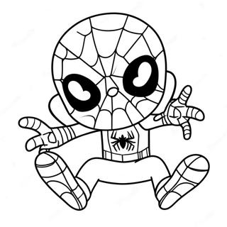 Chibi Spiderman Coloring Page | Chibi Spiderman 塗色頁