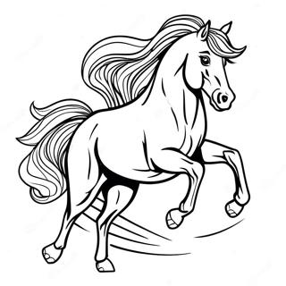 Majestic Arabian Horse in Motion Coloring Page