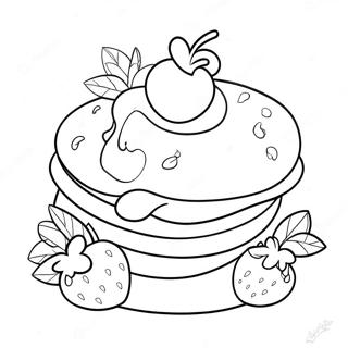 Delicious Strawberry Shortcake with Cherry Topping Coloring Page