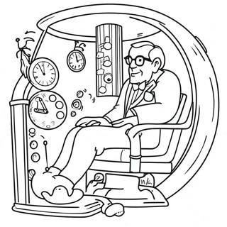 Mr Peabody's Time Machine Coloring Page | Mr Peabody and Sherman 塗色頁