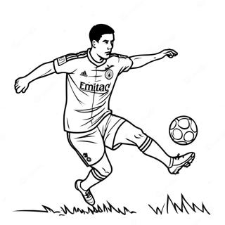 Lewandowski Scoring a Goal Coloring Page | Lewandowski 塗色頁