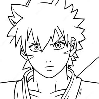 Sasuke Uchiha in Action Coloring Page