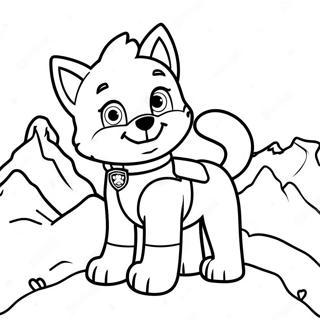 Everest Skye Paw Patrol Coloring Page | Everest Skye Everest Paw Patrol 塗色頁