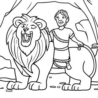 Brave Daniel in the Lions Den Coloring Page | Daniel and the Lions Den 塗色頁