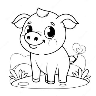 Cute Pig Coloring Page | Cute Pig 塗色頁