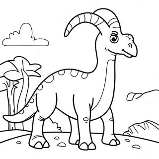 Parasaurolophus Coloring Page | Parasaurolophus 塗色頁