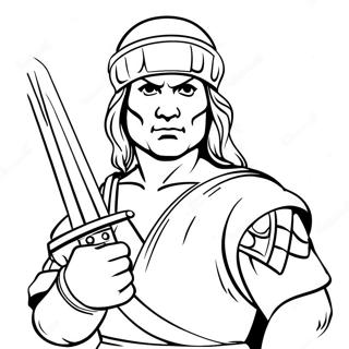 Leonardo with His Sword Coloring Page | TMNT 塗色頁