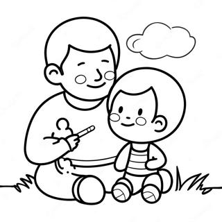 Cute Father and Child Coloring Page | Feliz Dia del Padre 塗色頁