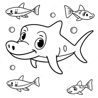 Cute Hammerhead Shark Coloring Page | Hammerhead Shark 塗色頁