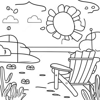 Goodbye Summer Sunset Coloring Page | Goodbye Summer 塗色頁