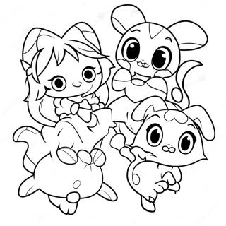 Cute Tokyo Mew Mew Characters Coloring Page | Tokyo Mew Mew 塗色頁