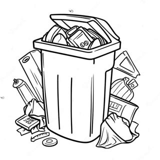 Colorful Recycling Bin Coloring Page | Reduce Reuse Recycle 塗色頁