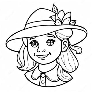 Girl Leprechaun with Colorful Hat Coloring Page | Girl Leprechaun 塗色頁