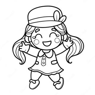 Cute Girl Leprechaun Dancing Coloring Page | Girl Leprechaun 塗色頁
