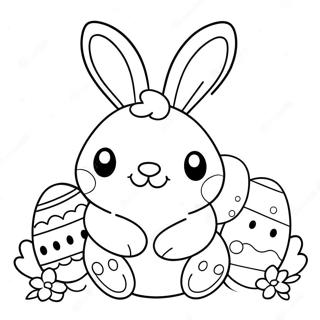 Cute Easter Squishmallow Bunny Coloring Page | Easter Squishmallow 塗色頁