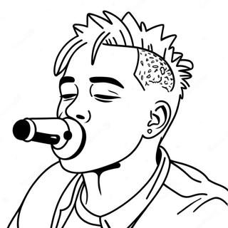 XXXTentacion Performing on Stage Coloring Page