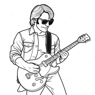 Rock n Roll Guitarist Coloring Page | Rock n Roll 塗色頁