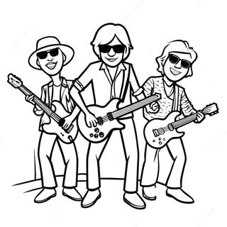 Rock n Roll Band on Stage Coloring Page | Rock n Roll 塗色頁
