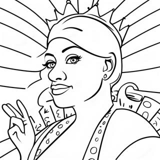 Queen Graffiti Gangster Coloring Page