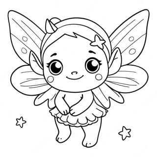 Cute Pixie with Sparkling Wings Coloring Page | Pixie 塗色頁
