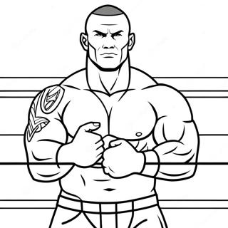 Randy Orton in Action Coloring Page | Randy Orton 塗色頁