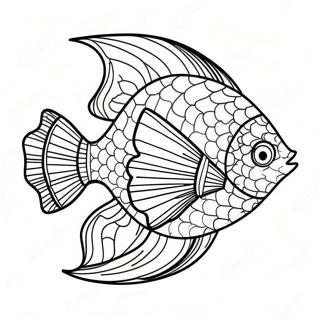Colorful Tropical Fish Coloring Page | Realistic Fish for Adults 塗色頁