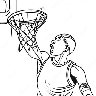 Basketball Player Dunking Coloring Page | NBA Logo 塗色頁