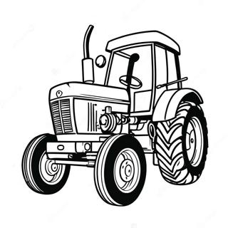 Pulling Tractor Coloring Page | Pulling Tractor 塗色頁