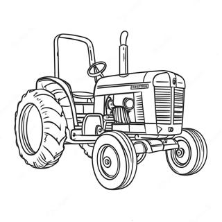Vintage Pulling Tractor Coloring Page | Pulling Tractor 塗色頁