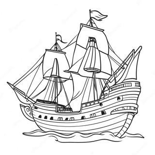 Mayflower Ship Coloring Page | Mayflower 塗色頁