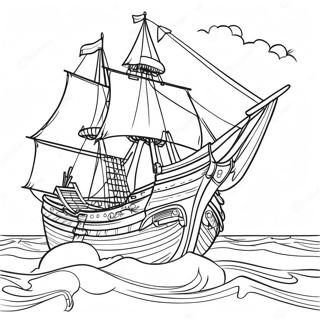 Historic Mayflower Journey Coloring Page | Mayflower 塗色頁