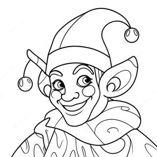 Funny Jester with Colorful Hat Coloring Page | Jester 塗色頁