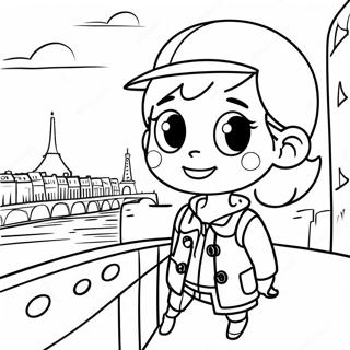 Adventurous Marinette in Paris Coloring Page | Marinette Miraculous 塗色頁