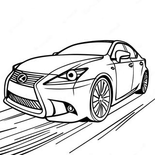 Lexus Car in Motion Coloring Page | Lexus 塗色頁