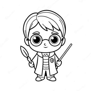 Harry Potter Chibi Coloring Page | Harry Potter Chibi 塗色頁