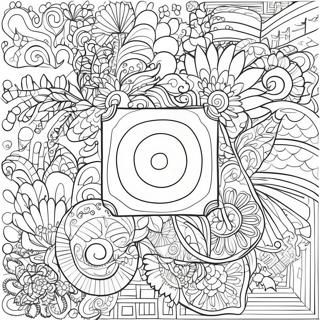 Square Coloring Page with Fun Patterns | Square 塗色頁
