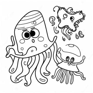SpongeBob Jellyfish Coloring Page | SpongeBob Jellyfish 塗色頁