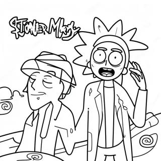 Stoner Rick And Morty Trippy Coloring Pages