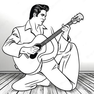 Elvis in Blue Suede Shoes Coloring Page | Elvis 塗色頁
