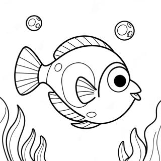 Cute Dory Swimming Coloring Page | Easy Dory 塗色頁